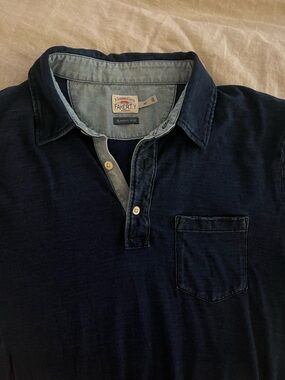 Faherty Indigo-Dyed  Polo - Men's Deep Navy sz M